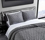 Vera Wang----- King Quilt 3 Pc Set Luxurious Diamond Velvet Bedding Grey. Fixed Price $143.99.