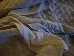 Jml Set Of 3 Blanket Light Weight King Gray Quilt 2- Shams Ruffled Edging. Fixed Price $19.00.
