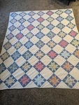 1973 Vintage Cotton Machine Pieced Hand Tied Star Design Patchwork Quilt 68X76. Fixed Price $74.96.