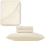 Carressa 800 Tc Egyptian Cotton Twin Sheet Set With Deep Pocket - Ivory. Fixed Price $140.99.