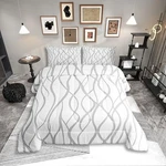 Comforter Set,modern Abstract Geometric Bedding Kids Teens King Gray White. Fixed Price $38.83.