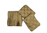 Vcny Luxury Bedding Set 3 Queen Bedskirt Pillowcases Shams Brown Tan Dot Stripe. Fixed Price $63.99.