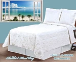 White Seashell Quilt W/sham(s) Coastal Beach House Tropical Coverlet 3 Sizes. Fixed Price $64.99.