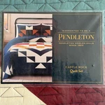 Pendleton Castle Rock Quilt Set Full/queen Navy Southwest Geometric 3 Piece Nwt. Fixed Price $179.99.