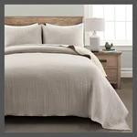 3PC King Pickstitch Quilt/coverlet Neutral/off White - Lush D Cor. Fixed Price $35.99.