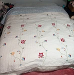 Mission Valley Kailee Handcrafted Cotton Floral Embroidered King 86X104 Quilt. Fixed Price $50.00.