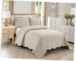 Home Collection 3PC Full/queen Over Size Elegant Embossed Bedspread Set Light. Fixed Price $52.59.