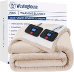 Westinghouse Electric Blanket King, Flannel To Sherpa Reversible 100X90" Beige. Fixed Price $110.00.