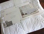 Shabby Chic Rachel Ashwell White Garden Trellis Queen Quilt Sham Set 3PC. Fixed Price $79.99.