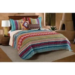 New! Southwest Lodge Cabin Blue Green Orange Purple Boho Country Quilt Set. Fixed Price $168.32.