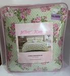 Betsy Johnson Pink & Green Floral Plush Full Queen Comforter 4 Piece Set New. Fixed Price $110.00.