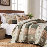 Greenland Home GL-1010GBSQ Sedona Quilt Set 5-PIECE Full/queen Gray. Fixed Price $160.45.