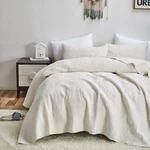 Tache Cotton Ivory White Floral Damask Matelass Quilted Coverlet Bedspread Set. Fixed Price $149.99.