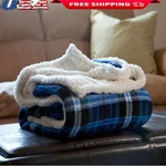 Reversible Sherpa Fleece Throw Blanket Cozy Machine Washable Fall D Cor Gift. Fixed Price $45.20.