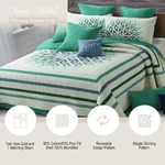 Picolata Sunrise Teal Twin Size 2 Pc Lightweight Quilt W/ Pillow Sham. Fixed Price $50.49.