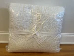 Pottery Barn Belgian Flax Linen Floral Stitch King Quilt Classic Ivory. Fixed Price $225.00.