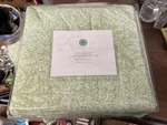 Martha Stewart Collection Full Queen Comforter & Two Flat Sheet Green New. Fixed Price $100.00.