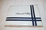 Nwt Peacock Alley King Duvet Cover 400TC Egyptian Cotton Percale White W/ Navy. Fixed Price $80.00.