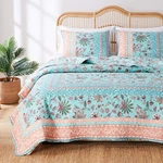 Greenland Home Barefoot Bungalow Audrey Reversible Quilt Set, 3-PIECE Full/queen. Fixed Price $105.99.