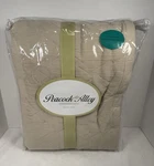 Peacock Alley Stonewashed Matelasse Coverlet Quilt Bedspread In Tan Queen. Fixed Price $159.99.