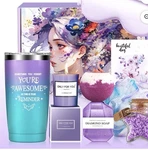 Aofmee Gift Basket For Women, 8 Pcs Lavender Spa Body Care Set Beauty Relaxing. Fixed Price $46.06.