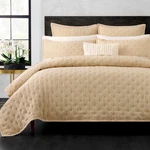 Donna Karan Luxury Meditate King Quilt Comforter Gold Linen Silk Machine Wash. Fixed Price $239.00.