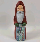 Vintage Fox Run West 9 Santa Figurine Ceramic Quilt Folk Wood Style Nordic. Fixed Price $23.99.