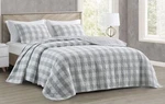 Chezmoi Collection 3-PIECE Gray White Plaid Cotton Quilt Set Buffalo Check .... Fixed Price $96.66.