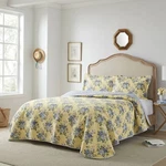 Laura Ashley Linley Quilt Set 3PC 100% Cotton Reversible Natural Breathable. Fixed Price $99.99.