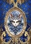 Venice Carnival Mask Designer Cotton Fabric Quilt Block Multi-size. Fixed Price $12.50.