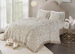 Madison Park Virginia Laetitia King/cal Coverlet Set Ivory Chenille Taupe. Fixed Price $75.77.