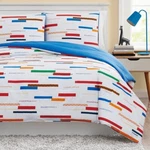 Crayola 2PC Twin Reversible Serpentine Striped Comforter Set *new*. Fixed Price $51.99.