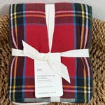 Pottery Barn Stewart Plaid Flannel Reversible Comforter Sham (1) King Red. Fixed Price $49.00.