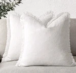 2 Decorative Linen Fringe Throw Pillow Covers Cozy Boho Farmhouse Foindtower. Fixed Price $23.91.