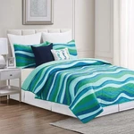C&f Home Deep Blue Waves Twin 2 Piece Quilt Set With 1 Sham All Season Re.... Fixed Price $74.27.