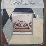 Williamsburg Heirloom Cotton King American Star Patrtiotic Quilt & 2 Shams New. Fixed Price $99.99.