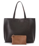 Overbrooke Reversible Tote Bag - Vegan Leather Large, Black/light Brown. Fixed Price $51.00.