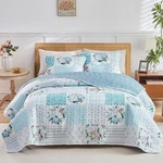 Joyreap 2 Pieces Floral Patchwork Quilt Set Twin, Blue White Flowers Design.... Fixed Price $66.75.