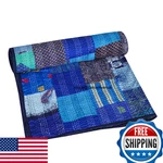 Decoravenue Patchwork Kantha Quiltthrow Handmade Silk Coverbedding. Fixed Price $74.23.