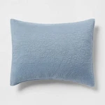 Garment Washed Paisley Stitch Quilt Sham - Standard Sky Blue Threshold. Fixed Price $14.99.
