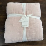 Pottery Barn Belgian Flax Linen Tufted Quilt, Twin/xl Soft Rose. Fixed Price $143.10.