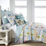 Homthreads By Levtex Home - Beach Days Quilt Set Queen (88X92IN.) + T.... Fixed Price $158.22.