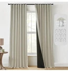 Panelsburg French Cottage Cream Linen Blackout Curtains 50" 102"IN. Fixed Price $46.19.