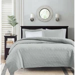 New Madison Park Vancouver Quilted Coverlet Set 2PC Gray- Size:twin/txl. Fixed Price $53.99.