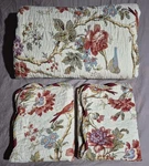 Waverly Charleston Chirp Queen Quilt + 2 King Shams Cream Bird Floral Bed Set. Fixed Price $89.99.