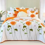 Evenhug 100% Cotton Quilt Queen Size Orange Sunflower Bedding Set Floral Ligh.... Fixed Price $86.11.