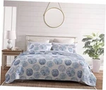 Tommy Bahama - Quilt Set, Reversible Cotton Bedding With Matching Shams, Queen. Fixed Price $97.25.