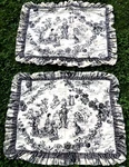 (2) French Victorian Country Toile Pillowcases Shams 31 X25. Fixed Price $24.45.