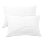 Zaizaihome Waffle Weave Pillowcases King Size 2 Pack, 100% Egyptian Cotton 60.... Fixed Price $35.76.