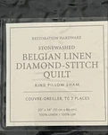 Nib Rh Belgian Linen Diamond Stitch Quilt King Pillow Sham Aubergine $129. Fixed Price $99.99.